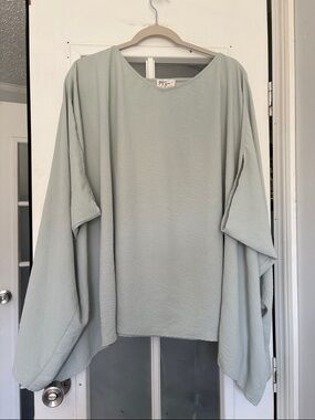 Before you Boutique Oversized Tunic in Light Sage